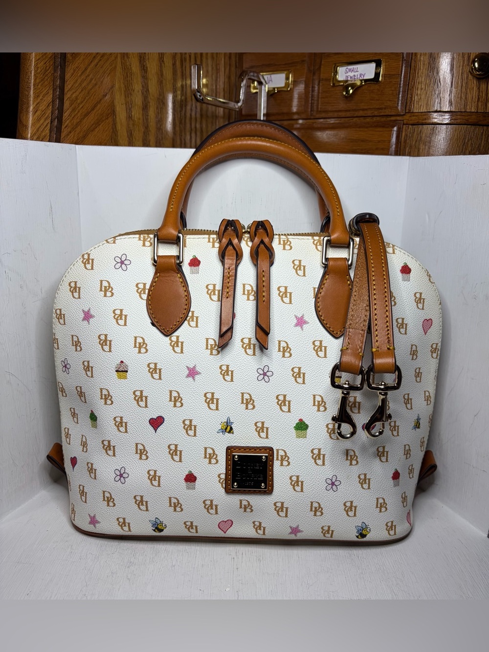 Dooney & Bourke Gretta Novelty Zip Zip Satchel - White Multi